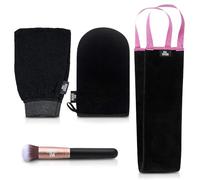 Bronze Tan Self Tanner Accessory Kit - Includes Self Tanning Mitt, Tan Remover Exfoliating Mitt, Back Applicator, Tanning Brush Applicator for Face - Sunless Tanning Application Tools for Sunless Tan