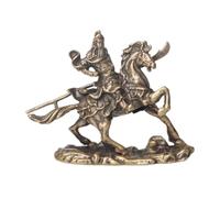 Bronze Ware of Guan Yu on Horseback House Accessories for Home Shen Statue Tabletop Decor Samurai Ornaments Dinning Table Decor Home ations for God Pet Brass Desk