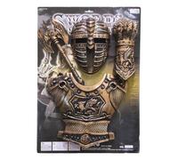 Bronze Warrior Armor Set for Kids - Includes Helmet, Chest Armor, Axe & Handcuffs - Decorative Imitation Plastic Costume Accessory for Dress-Up & Cosplay (861B)