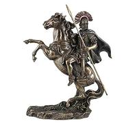 Bronzed Finish Roman Centurion on Horseback Statue
