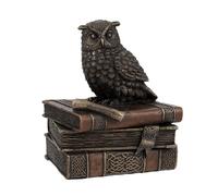 Bronzed Finish Wise Old Owl Trinket Box
