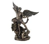 Bronzed St. Michael Defeating Lucifer Statue 10 In.