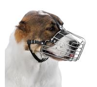 BRONZEDOG Dog Muzzle Wire Basket Metal Mask for Medium Large Dogs (Size 3: Alabai & Maremma)