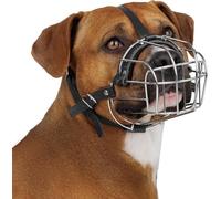 BRONZEDOG Dog Muzzle Wire Basket Metal Mask for Medium Large Dogs (Size 4: Pitbull & Amstaff)