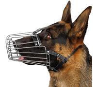 BRONZEDOG Dog Muzzle Wire Basket Metal Mask for Medium Large Dogs (Size 6: German Shepherds)