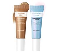 Bronzing & Brighten Drops Duo - Bronzing Drops for Face - Liquid Bronzer for Sun-Kissed Glow - Vegan Glow D/rops with Hydrating Formula - Sunless Tanning Drop - Brightening & Moisturizing