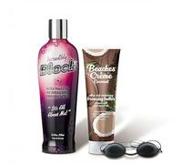 Bronzing Lotion Bundle with Sunbed Goggles 2 x 250ml - Ultra Dark 10X Tanning Accelerator, Coconut Hydrating Bronzing Butter, Streak-Free Glow, Fast Even Tan, Deep Moisture