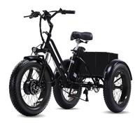 Broobey Electric Tricycle for Adults 20" Ebike 7 Speeds 3 Wheels Adult Electric Bike with Large Basket 500W 48V15Ah Li-Battery 90Km in PAS Mode