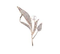 Brooch 1 Piece Rose Gold Diamond Pearl Brooch Shawl Hat Costume Brooch Brooch Party Birthday Brooch Women'S Brooch