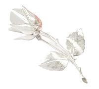 Brooch 2pcs Flower Brooches Leaf Rose Wedding For Women Gifts Hijab Pin For Men Jewelry Decor(Silver)