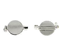 Brooch Backs, D: 20 mm, silver-plated, SP, 5 pcs (US IMPORT)