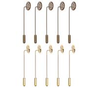 Brooch Base 10pcs Lapel Badge Pin Zinc Alloy for DIY Crafts | Brooch Settings Tray, Coat and Bag Hanging Ornament Use, Simple round Form, Jewelry Finding Component