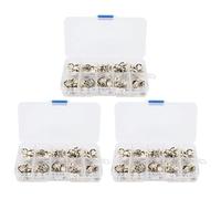 Brooch Buttons, White Rabbit Head Shape, 150pcs 3 Boxes - Durable Copper Buckle, Easy Sewing Fasteners, Ideal for DIY Crafts and Clothing Repairs