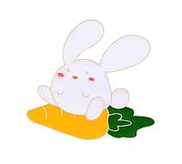 Brooch Carrot Enamel Pins Cute Rabbit Chain Brooches Animals Badge Women Denim Jackets Collar Lapel Pins Cartoon Jewelry S