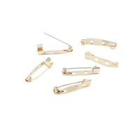 Brooch Clasp Pins, 15 20 25 30 35mm Brooch Pins Clip Base Blank Findings for DIY Jewelry Making Supplies 30Pcs(Gold2,25mm 2-hole)