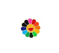 Brooch Colorful Flower Enamel Pin Smile Face Sunflower Lapel Brooches Rainbow Daisy Jackets Backpack Badge Jewelry Gift For Women Men
