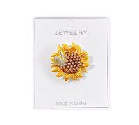 Brooch Female Small Pin Fixed Clothes Decoration Creative All Light Buckle Cute Golden Sunflower Brooch 1pc Rose Flower Brooch Pins (Yellow-B, One Size)