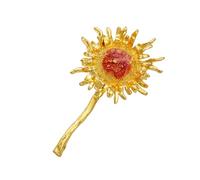 Brooch for Multiple Occasions Anti-Tarnish Alloy Accent Easy to & Pair Sunflowers Brooch