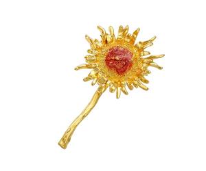 Brooch for Multiple Occasions Anti-Tarnish Alloy Accent Easy to & Pair Sunflowers Brooch