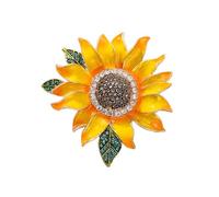 Brooch for Multiple Occasions Anti-Tarnish Alloy Accent Easy to & Pair Sunflowers Brooch for Women