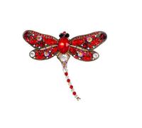 Brooch For Women Retro Dragonfly Brooch Oversized Dragonfly Corsage Coat Accessories Pin Insect Buckle Pin,Red