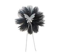 Brooch Hair Clip Flower Beads Butterfly Applique Crystal Sewing Wedding/Evening Dress Clothes Brooch Fabric Flower Brooch