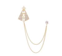 Brooch Lapel Pin for Men 3Pcs Crystal Crown Brooch Star Tassel Chain Rhinestone Lapel Pins Men's Shirt Suit Collar Wedding Party Badge Accessories(Color3)