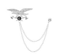 Brooch Lapel Pin for Men 3Pcs Crystal Crown Brooch Star Tassel Chain Rhinestone Lapel Pins Men's Shirt Suit Collar Wedding Party Badge Accessories(Color7)