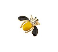 Brooch Lapel Pin for Men Black and Yellow Enamel Bee with Stone Detailing Lapel Pin Badge Coat Suit Wedding Gift Party Shirt Collar Accessories