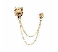 Brooch Lapel Pin for Men Dragon Head with Hanging Tassel Lapel Pin Golden Badge Coat Suit Wedding Gift Party Shirt Collar Accessories