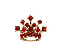 Brooch Lapel Pin for Men Golden Crown with Red Stone Detailing Lapel Pin Badge Coat Suit Wedding Gift Party Shirt Collar Accessories