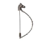 Brooch Lapel Pin for Men Horse with Hanging Tassel Lapel Pin Badge Coat Suit Wedding Gift Party Shirt Collar Accessories