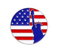 Brooch Pin for Men and Women Independence Day Alloy Brooch Flag Red White Blue Patriotic Emblem Proof Metal Commemorative Party Emblem Children's And Adult Pin Accessories Letter (Blue, 5cm)