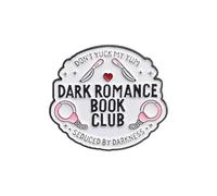 Brooch Pin For Women Dark Romance Book Club English Text Round Brooch Clothing Accessories Metal Badge Dress Pins (White, 3. 5x3. 1CM)