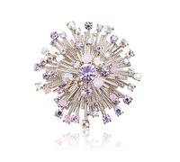 Brooch Pin for Women Flower Brooch for Women Lavender Rhinestone Gold Jewelry Pin Brooches for Bridal Wedding Accessories Ornaments Christmas Brooches