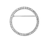 Brooch Pin for Women, Hollow Circle Anti-Exposure Shawl Clip Shining Rhinestone Sweater Safety Pin Costume Accessories Cardigan Clip