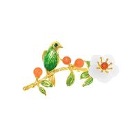 Brooch Pin for Women Ladies Elegant AccessoriesHetian Jade South Red Agate Magpie Animal Brooch Luxury Wedding Banquet Brooch Jewellery Christmas Brooches