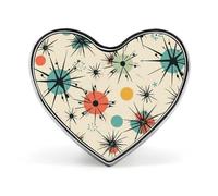 Brooch Pin Lapel Pins Heart Pin Women Brooch Pins for Hat Bag Suit Tie Wedding Birthday Atomic Stars Retro Pattern Printed Valentine Pin, Love form, Aluminum, aluminum alloy
