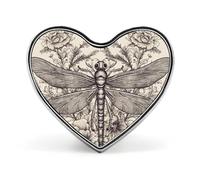 Brooch Pin Lapel Pins Heart Pin Women Brooch Pins for Hat Bag Suit Tie Wedding Birthday Black Stone Printed Valentine Pin, Love form, Aluminum, aluminum alloy