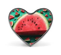 Brooch Pin Lapel Pins Heart Pin Women Brooch Pins for Hat Bag Suit Tie Wedding Birthday Dream Watermelon Printed Valentine Pin, Love form, Aluminum, aluminum alloy