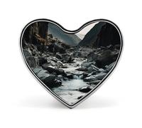 Brooch Pin Lapel Pins Heart Pin Women Brooch Pins for Hat Bag Suit Tie Wedding Birthday Hacker Printed Valentine Pin, Love form, Aluminum, aluminum alloy