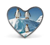 Brooch Pin Lapel Pins Heart Pin Women Brooch Pins for Hat Bag Suit Tie Wedding Birthday Many Foxes Printed Valentine Pin, Love form, Aluminum, aluminum alloy