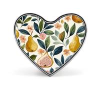 Brooch Pin Lapel Pins Heart Pin Women Brooch Pins for Hat Bag Suit Tie Wedding Birthday Plant Elements Pattern Printed Valentine Pin, Love form, Aluminum, aluminum alloy