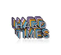 Brooch Pin, Multiple Shadow Hard Times Letters Suit Shirt Hat Bag Brooch Pin Nice