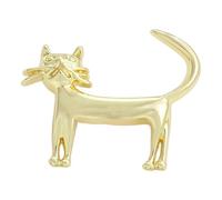 Brooch Pin Women Metallic Alloy Raised Tail, Gold