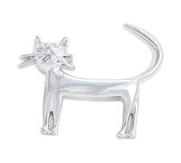 Brooch Pin Women Metallic Alloy Raised Tail, Silver