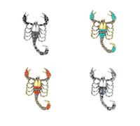 Brooch Pins 4pcs Scorpion Rhinestone,Men's Lapel,Beautiful Scorpion Decoration