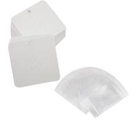 Brooch Pins Card 50Pcs 3x3" Brooch Pins Display Card with 50 Transparent Bag White Ring/Pin/Earring Tags for Selling Jewelry