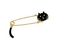 Brooch Pins Cute Crystal Plating Cat Design Scarves Shawl Clips for s Women Black Clever
