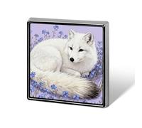 Brooch Pins Metal Arctic Fox in Violets Lapel Pins Decorative Badge Button Cool Hats Bags Backpacks Suits Shirts Scarves Pin Cool Jewelry Charms Clothing Accessories Men Women Gift
